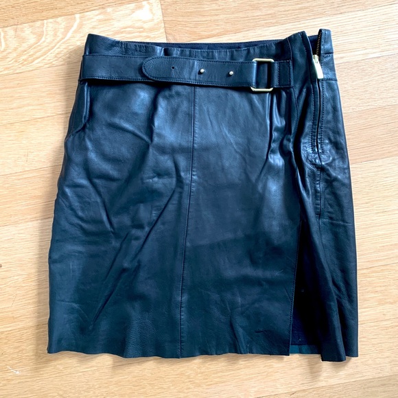 Maje Leather Mini Skirt FR38/M